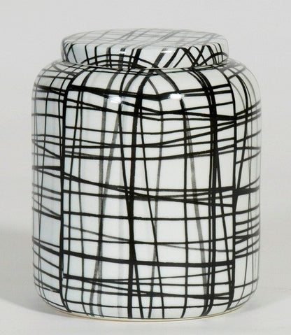 Hand painted Graphic Black & White Pattern container
