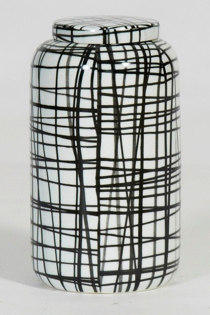 Large Hand Painted Graphic black & white Graphic pattern container