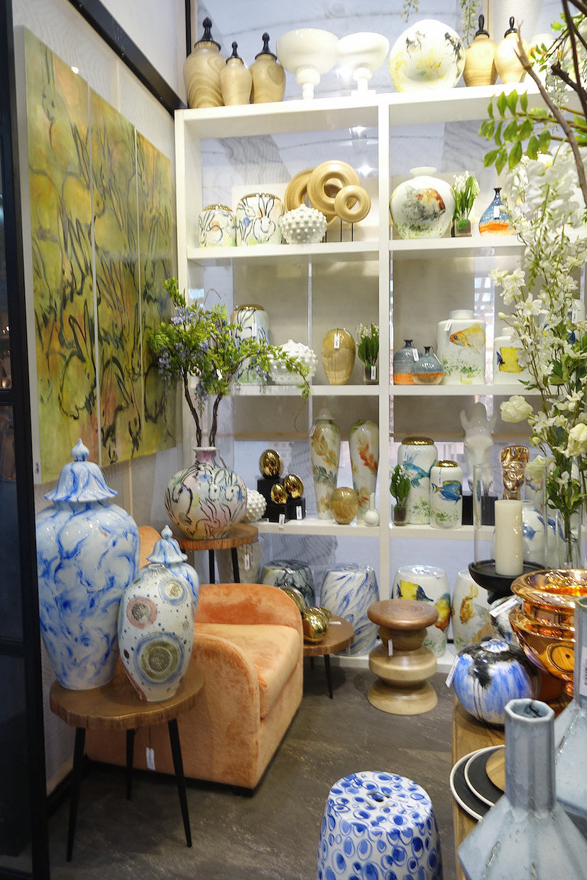 Vintage Handpainted Garden Stool, Blue Sea (70% OFF)