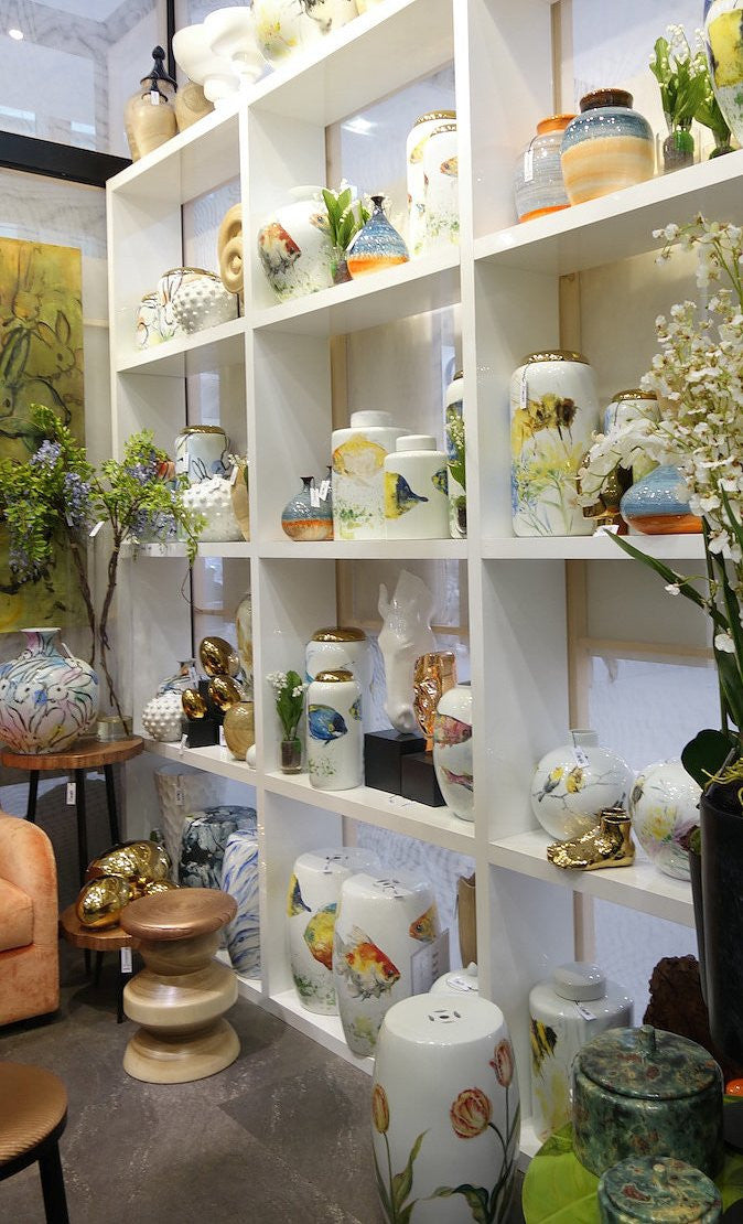 Vintage Handpainted Garden Stool, Blue Sea (70% OFF)