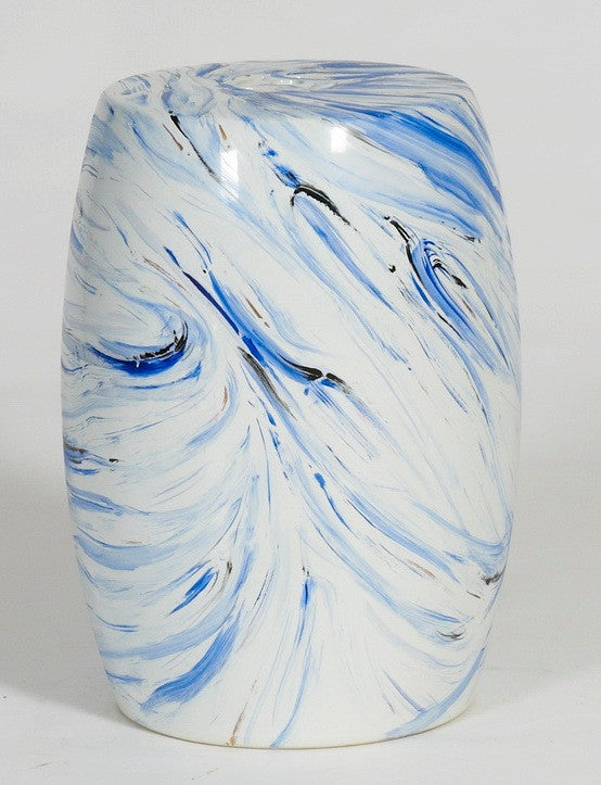 Vintage Handpainted Garden Stool, Blue Sea (70% OFF)