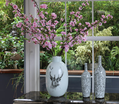 Large Hand painted-Black and White Tribal Vase