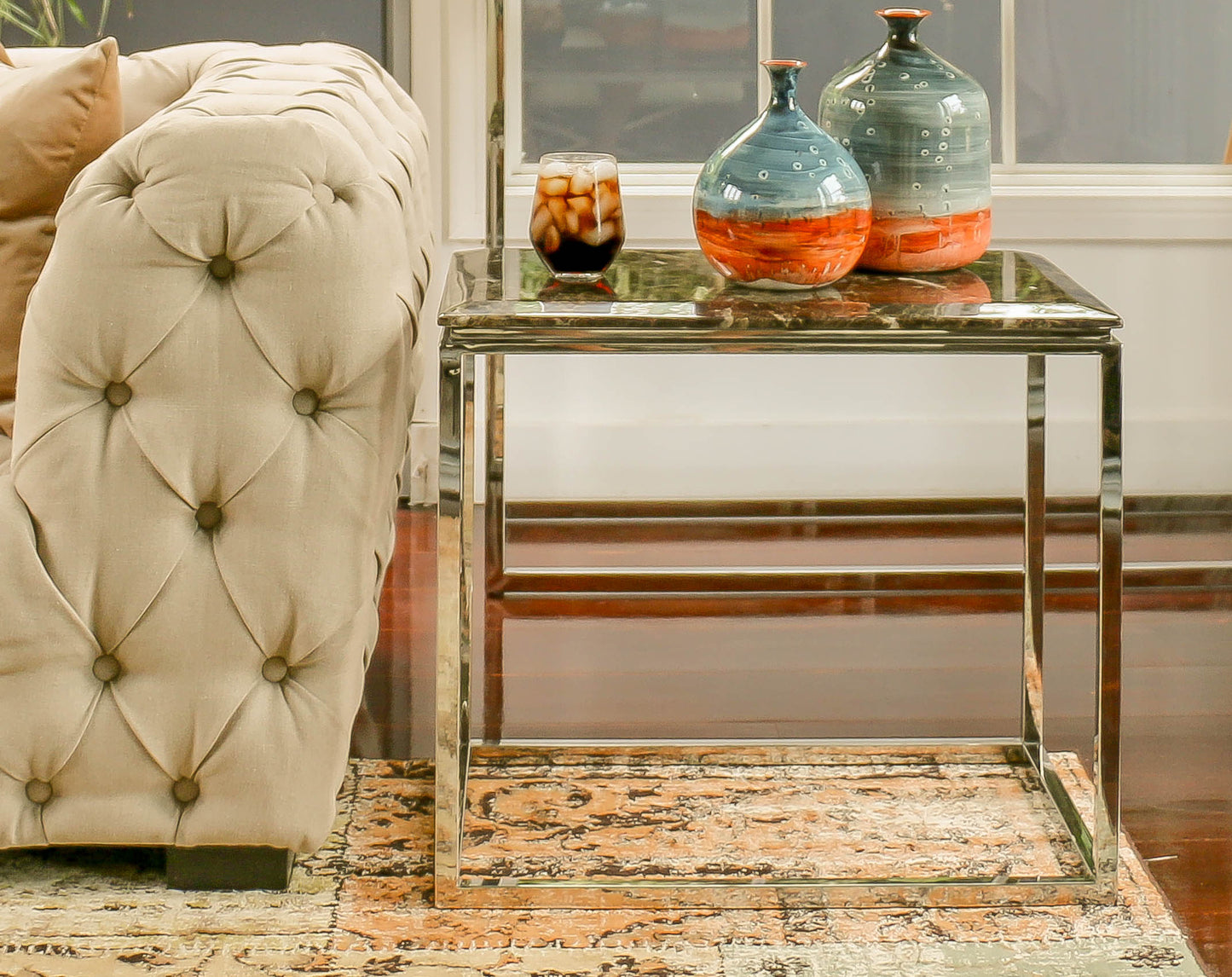 Cylinder Bud Vase: Dotted Twilight To Apricot Strata