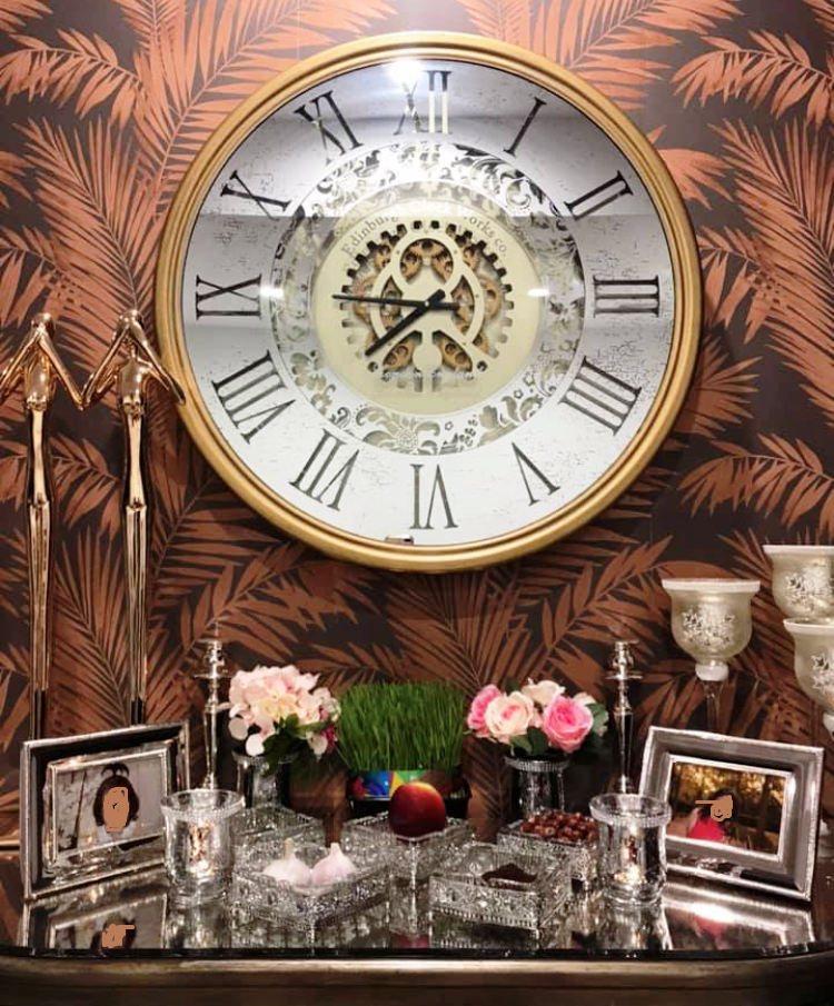 X Large 80 Cm Edinburgh Mirror Moving Gear Wall clock