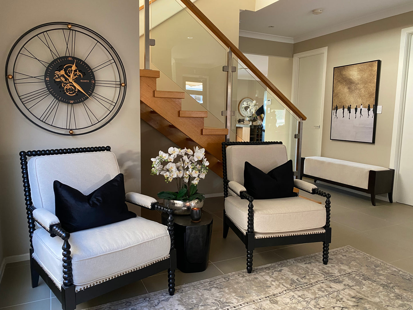 QUARTZ 90.5 Cm Moving  Gear Wall Clock