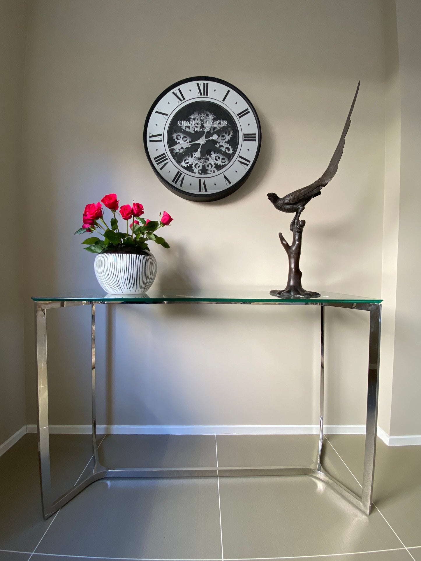 Champs-Elysees 59.9 Cm Mirror Moving Gear Wall Clock