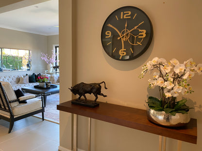 59 Cm Gold & Black Chumming Process Moving Gear Wall clock