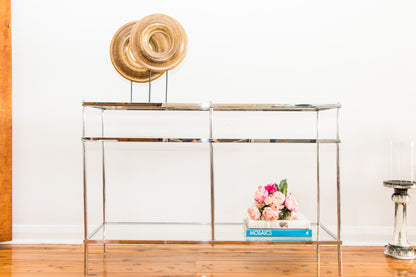 Natural handmade Wood Disc Sculpture On Display Stand (70% OFF)