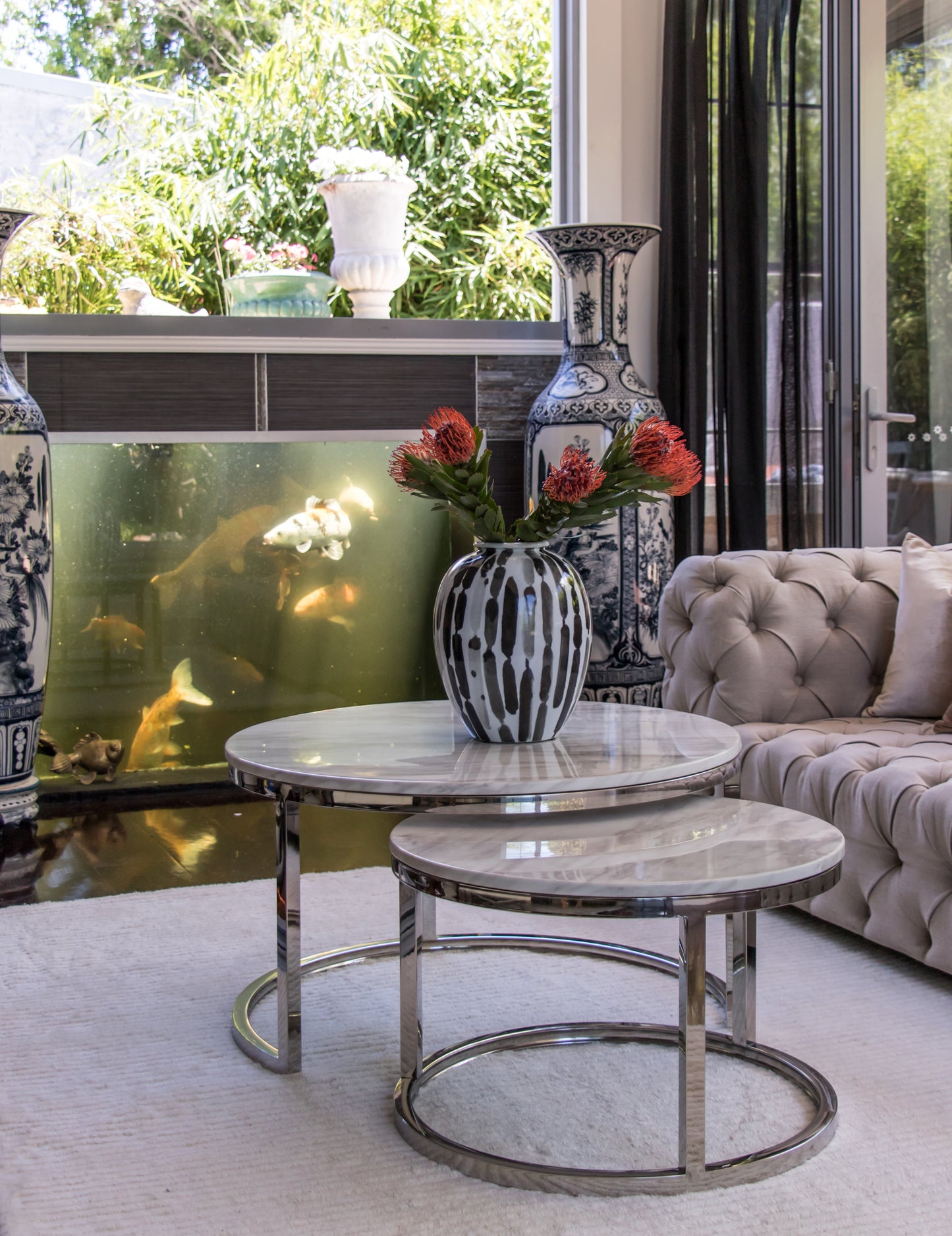 Black and White Hand Pained Vase