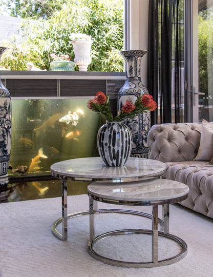 Black and White Hand Pained Vase