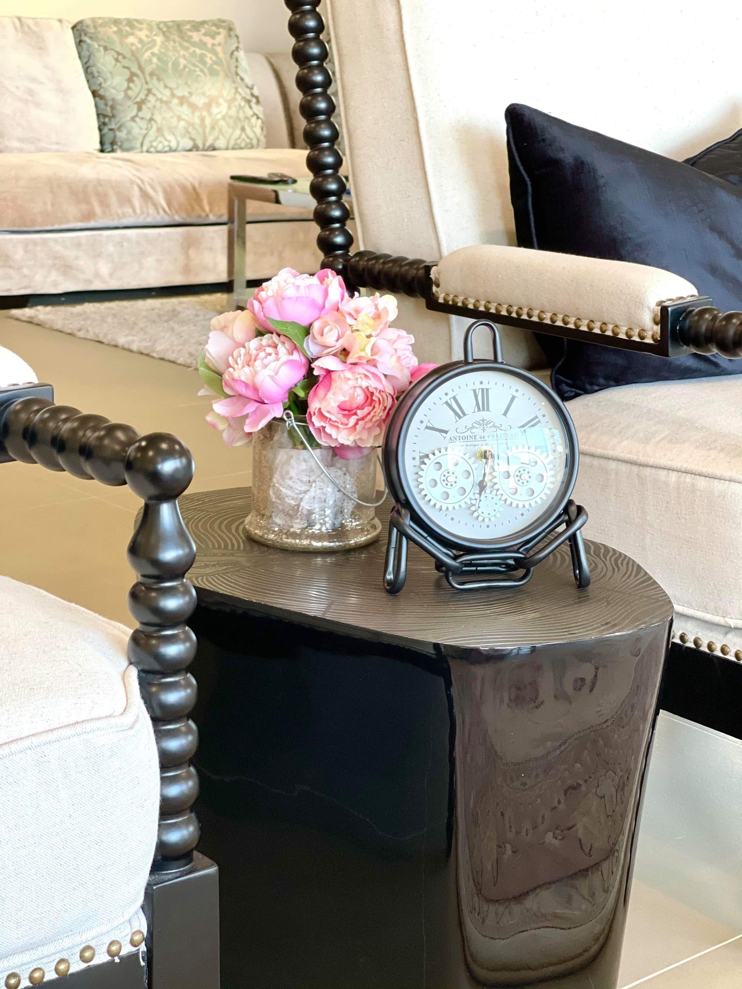 Antoine De Praiteau 23 Cm  Moving Gear Table Clock