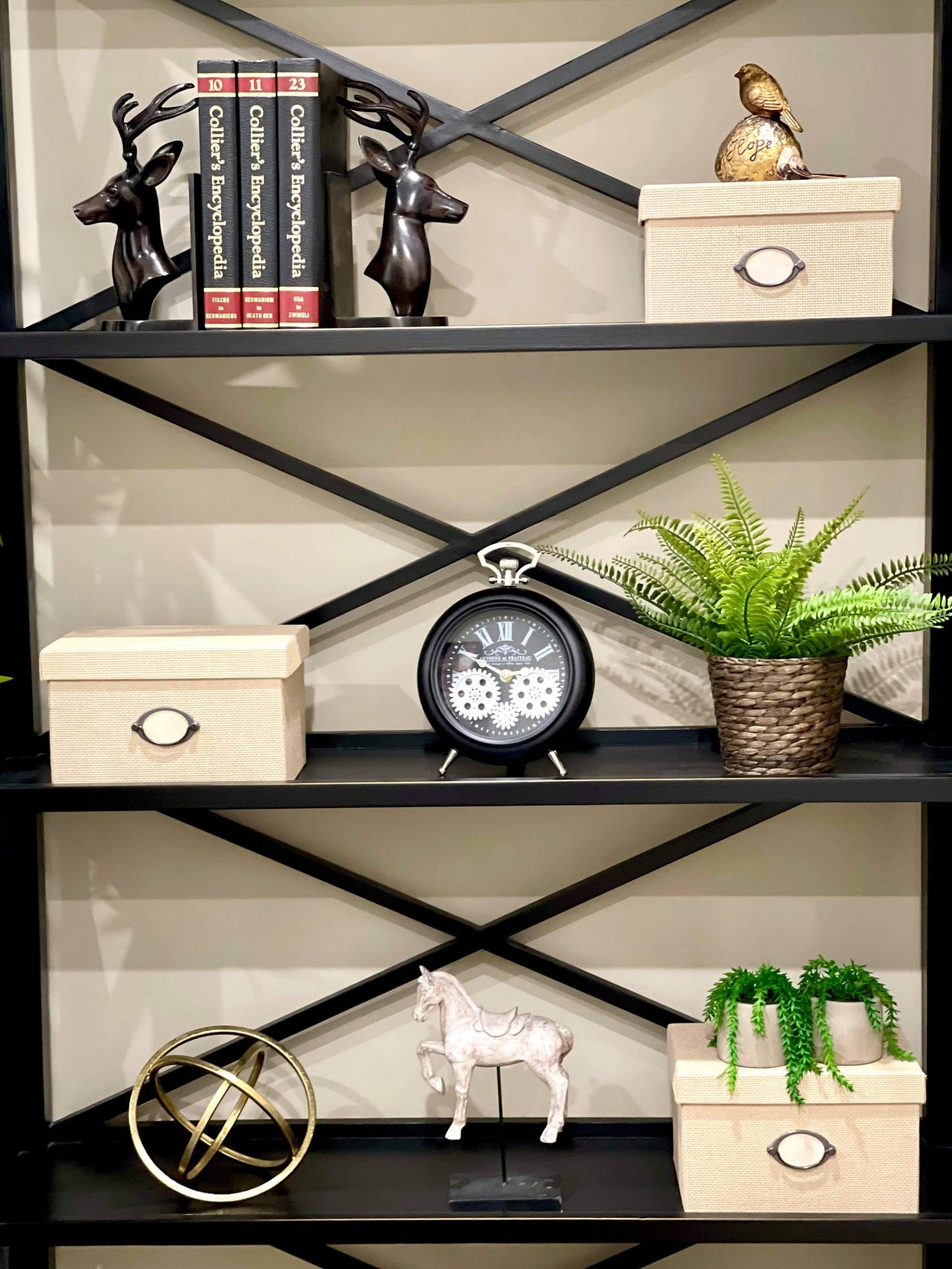 Antoine De Praiteau Victorian Black Gear Table Clock