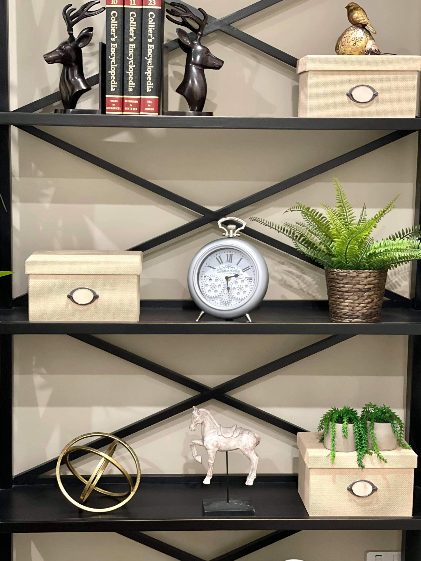 Antoine De Praiteau Victorian Grey Gear Table Clock