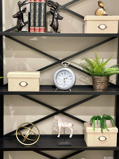 Antoine De Praiteau Victorian Grey Gear Table Clock