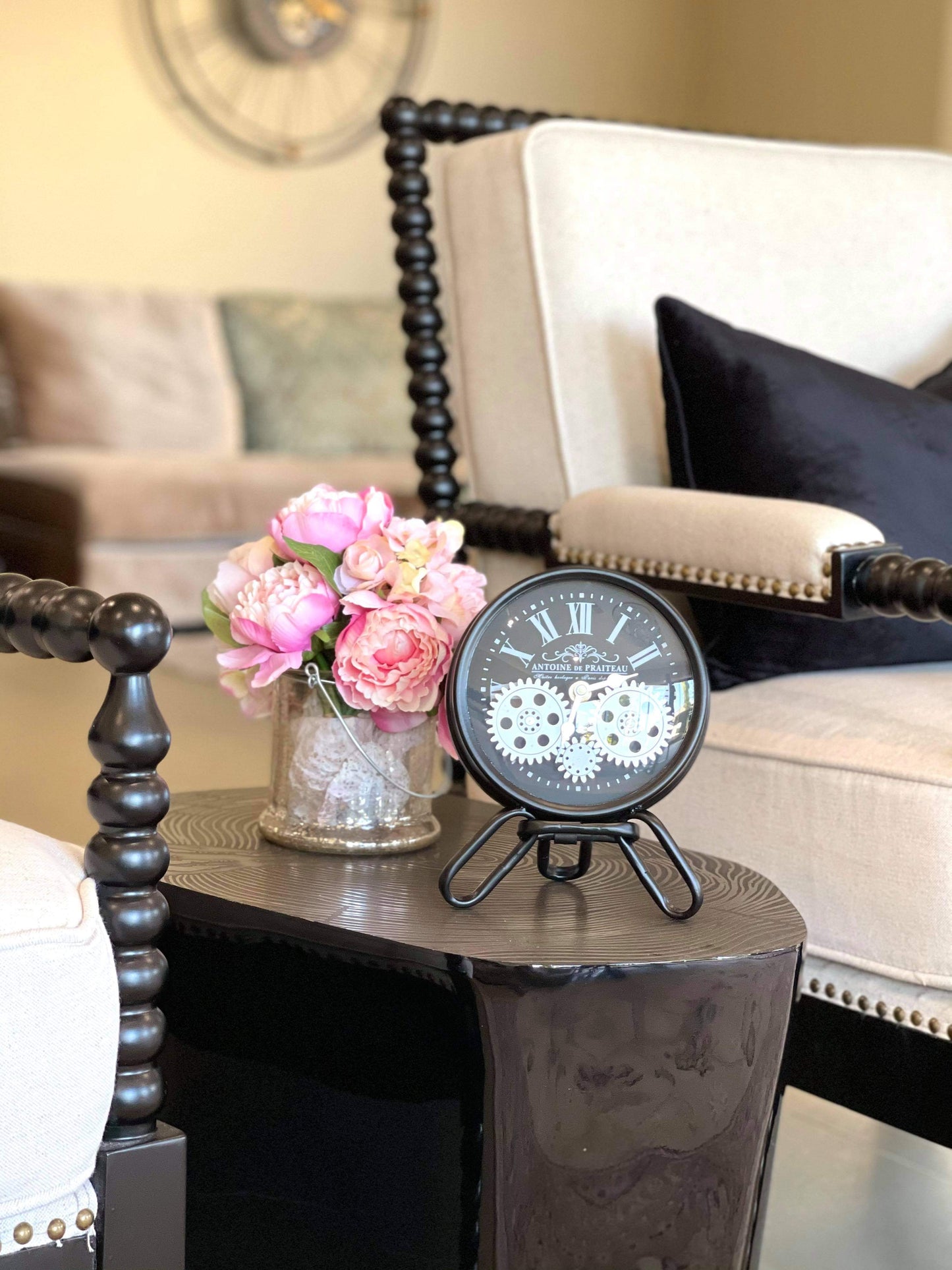 Antoine De Praiteau 24 Cm Moving Gear Table Clock