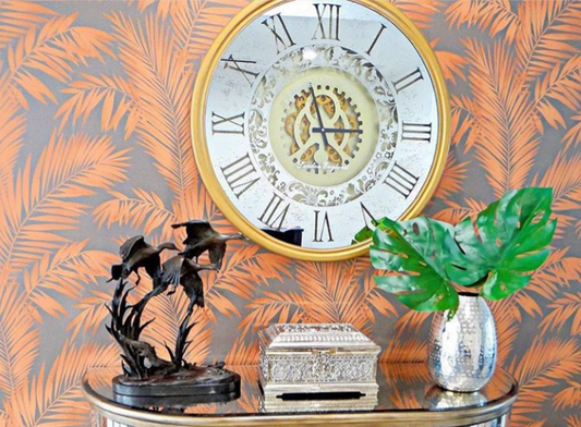 X Large 80 Cm Edinburgh Mirror Moving Gear Wall clock