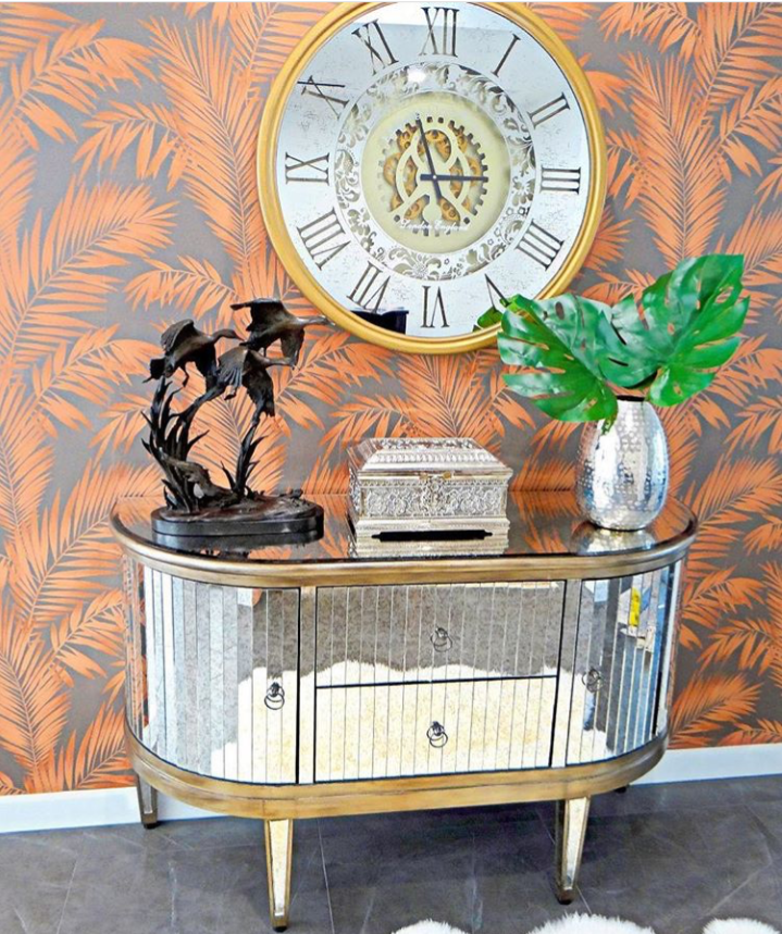 X Large 80 Cm Edinburgh Mirror Moving Gear Wall clock